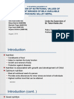 Evaluation of Nutritional Values of Different Brands of Milk Available in Pokhara Valley Nepal