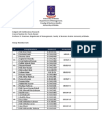 University of Dhaka Business Research Group List