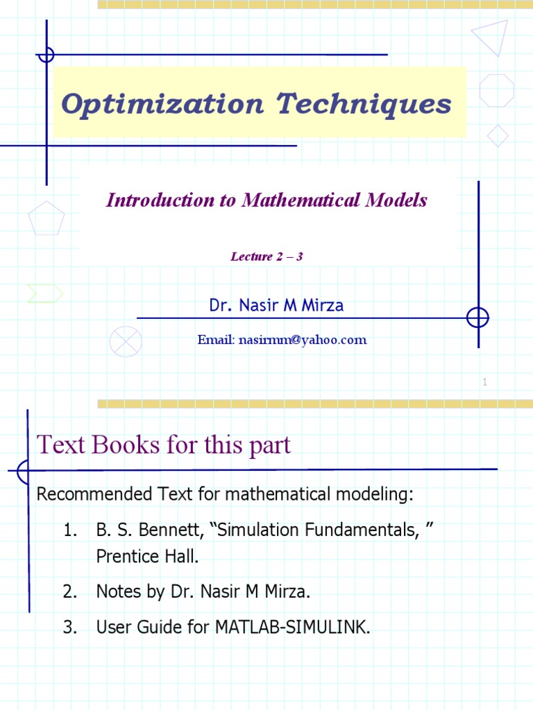 Lec 3 mathematical models pdf conceptual model mathematical model