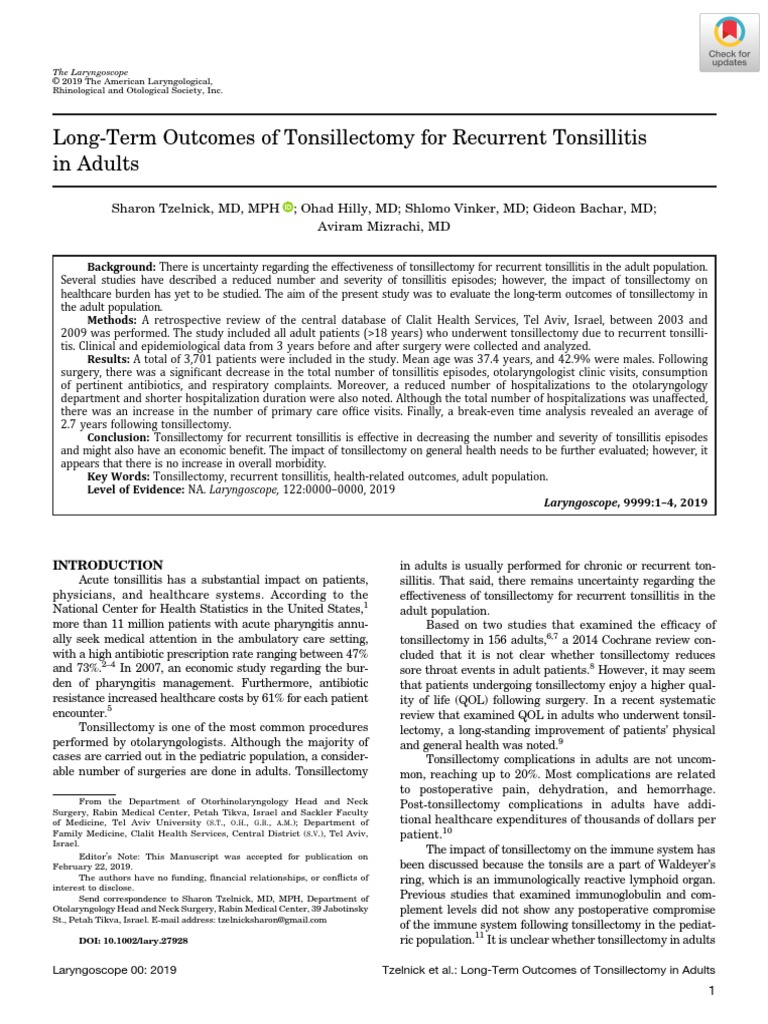 Tonsilitis | PDF | Health Sciences | Health Care