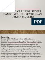 Pengertian, Ruang Lingkup Dan Sejarah Pekembangan Teknik Industri