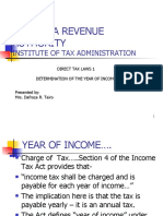 Tanzania Revenue Authority's Direct Tax Laws on Determining Year of Income