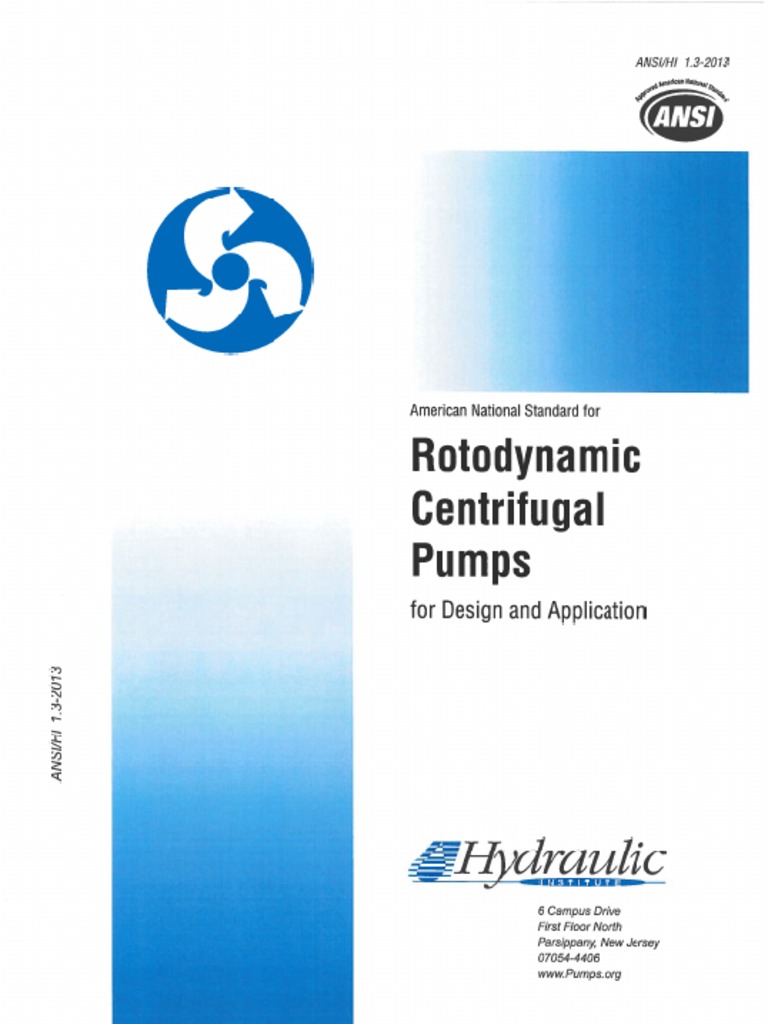 HI 1.3 (2013) Centrifugal Pumps Design and Application | PDF