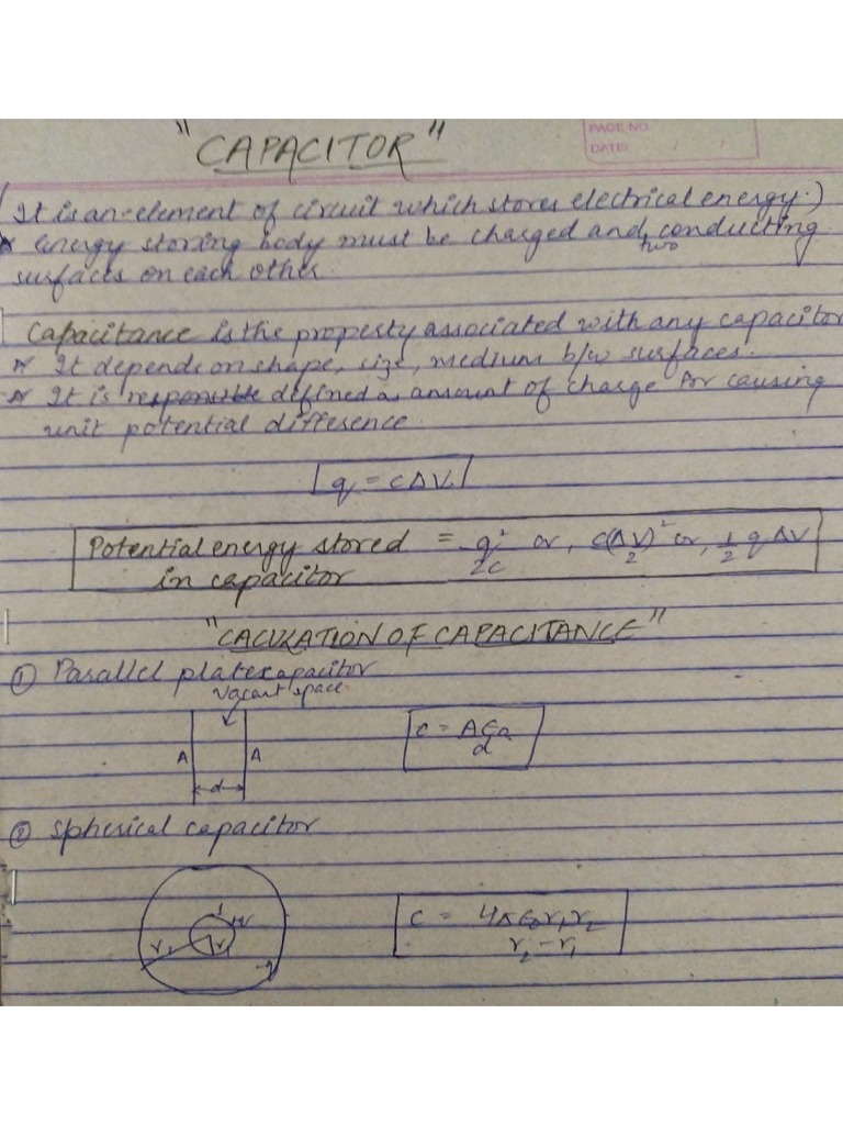 Capacitor Notes PDF
