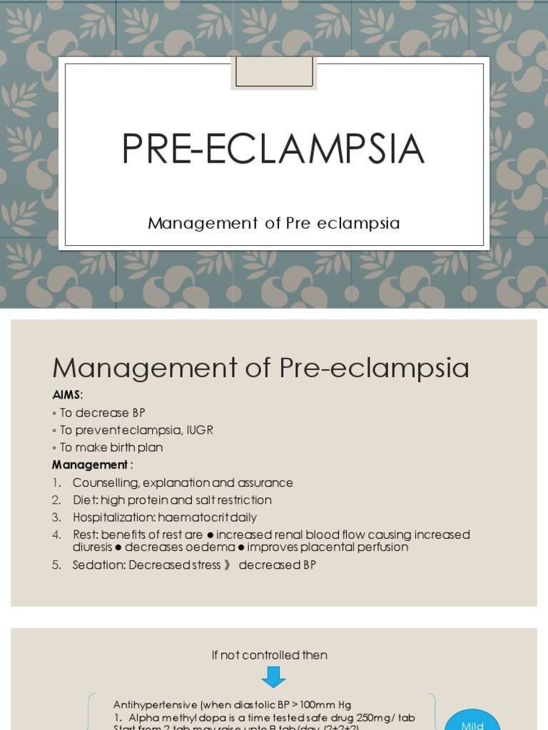 Pre-Eclampsia and HELLP Syndrome Management | PDF | Childbirth | Causes ...