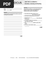 Focus3 - 2E - Unit - Test - Dictation - Listening - Reading - Unit2 - GroupA - Kópia