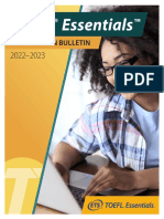 TOEFL Essentials Bulletin 2022 23