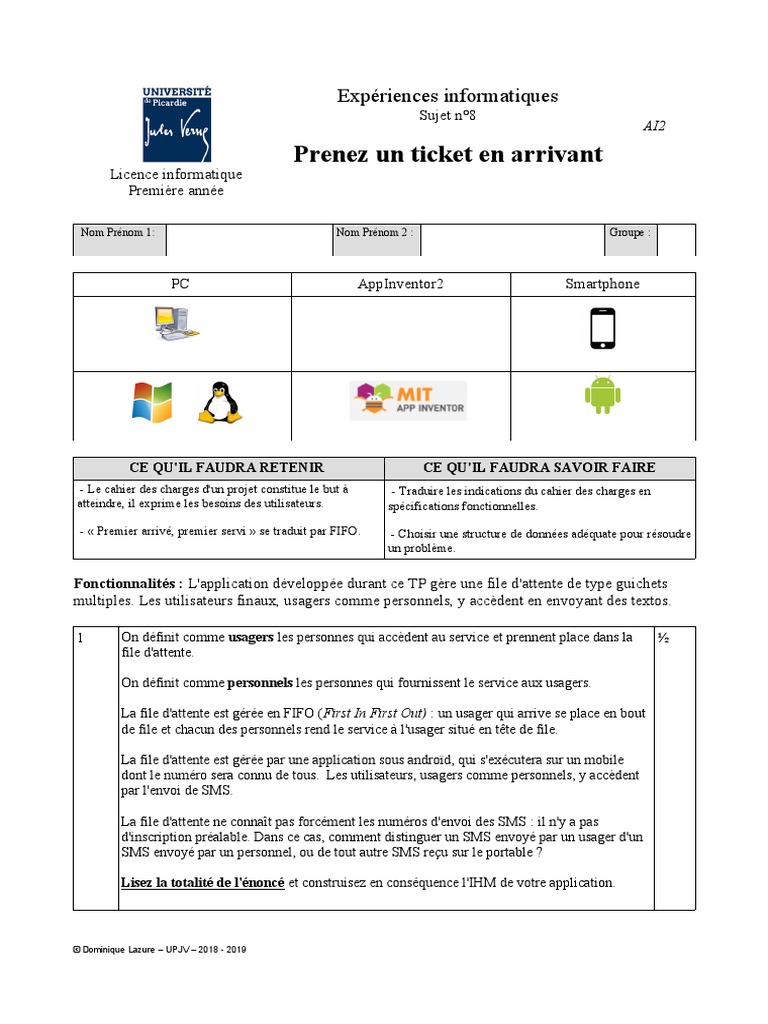 TP8 - Prenez Un Ticket | PDF | Informatique | Informatique