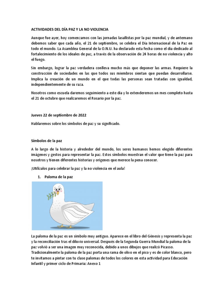 Actividades para el Día de la Paz | PDF | Paz