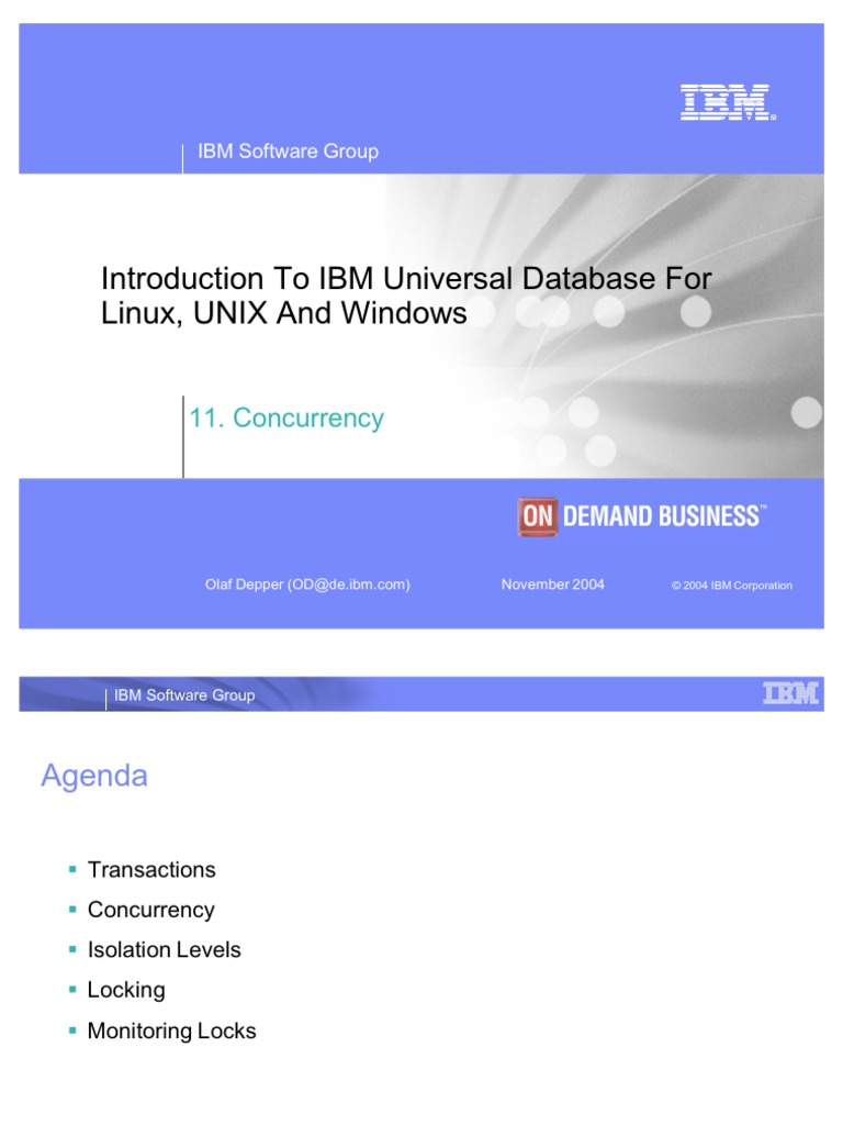 DB2 Introduction - 11 Con Currency | PDF | Ibm Db2 | Database Transaction