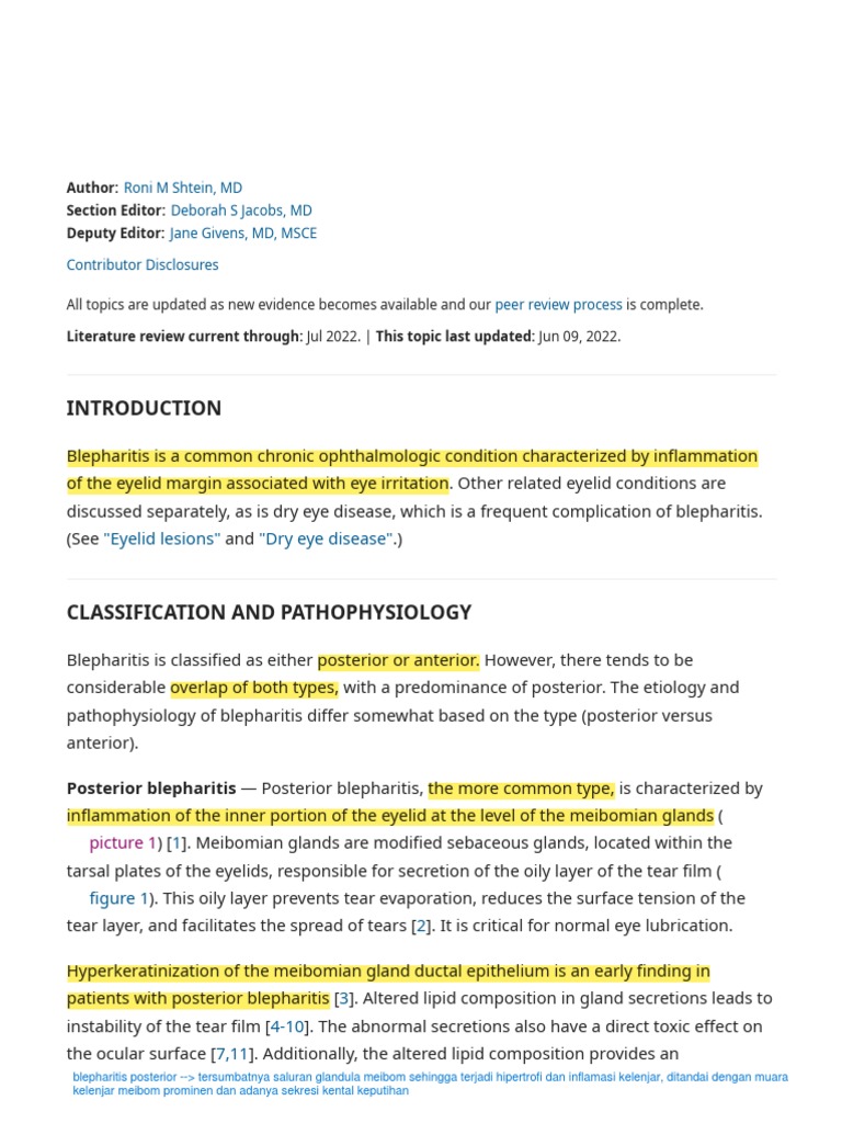 Blepharitis - UpToDate | PDF | Medical Specialties | Causes Of Death