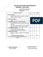 Formulario de Evaluación para Entrevista Personal