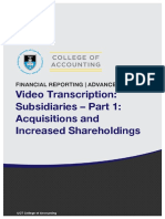 Financial Reporting - Advanced - Subsidiaries Part 1-Acquisitions and Increased Shareholdings