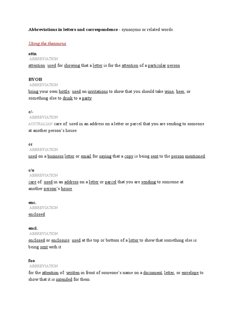 Abbreviations in Letters and Correspondence PDF Comma Numbers