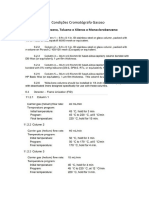 Condições Operacionais Cromatográfos