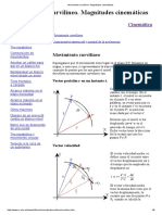 Movimiento Curvilíneo. Magnitudes Cinemáticas EXAMEN