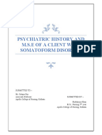 Psychiatric MSE and History of Somatoform Disorder