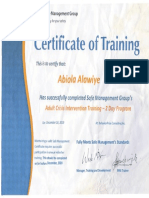 Certificate of Training