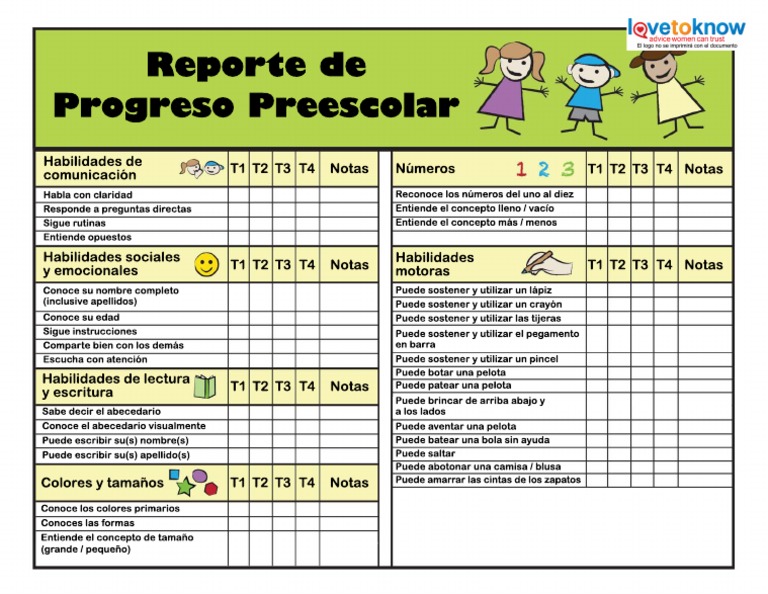 3909 Reporte de Progreso Preescolar 2 | PDF