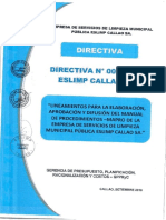 DIRECTIVA #002-2019-ESLIMP-lineamientos para La Aprobacion y Difusion Del Manual - MAPRO
