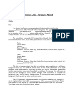 Adjunct Appointment Letter 06-21-01