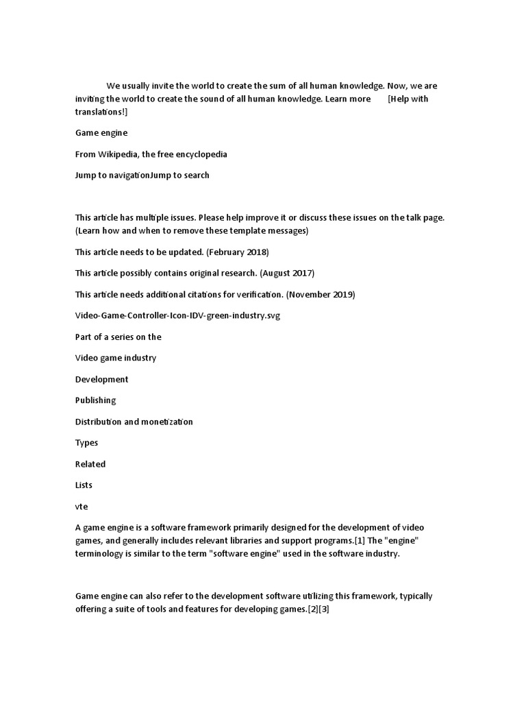 Game Engine | PDF | Video Game Development | Video Games