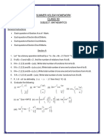 Class XII Maths Summer Homework