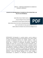 Cuidados de Enfermagem Ao Paciente No Pós-Operatório: Um Relato de Experiência