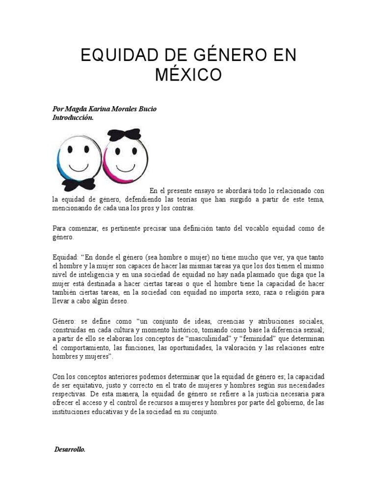 Equidad de Género en México | PDF | Igualdad de género | Estudios de género