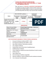 Instructions For Institute Reporting