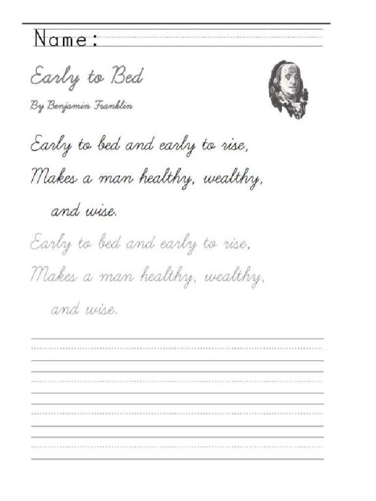 Handwriting Worksheets Grade 4 PDF