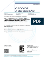 Certificado Da ISO 9001 2015 - Atual - Portugues - INMETRO
