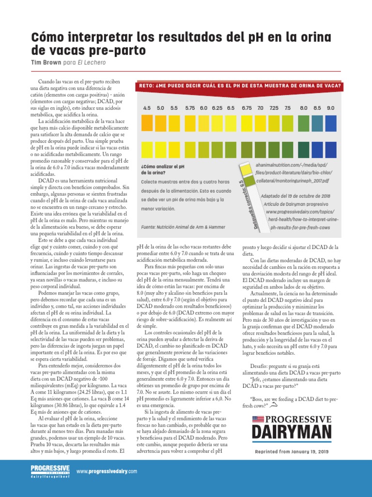 0219pd How To Interpret Urine PH Results For Pre Fresh Cows PDF Dieta