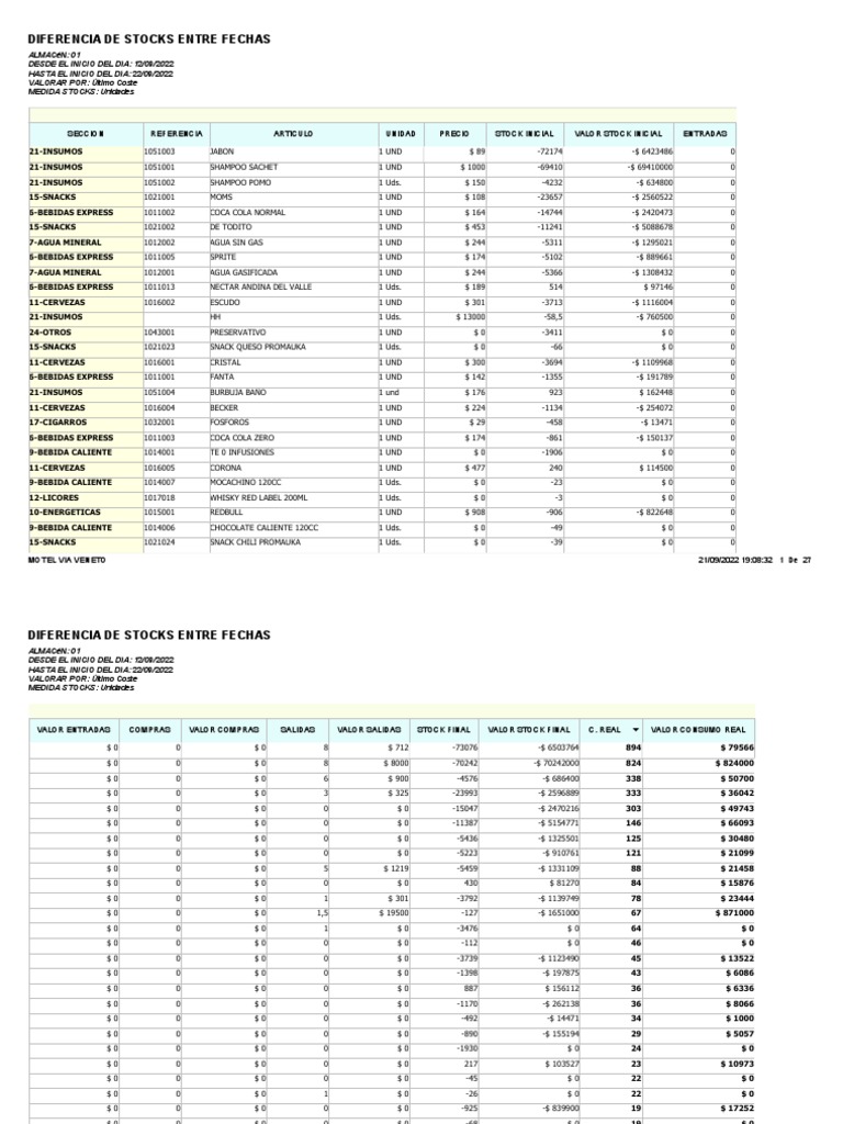 Informe de Diferencias de Stock | PDF