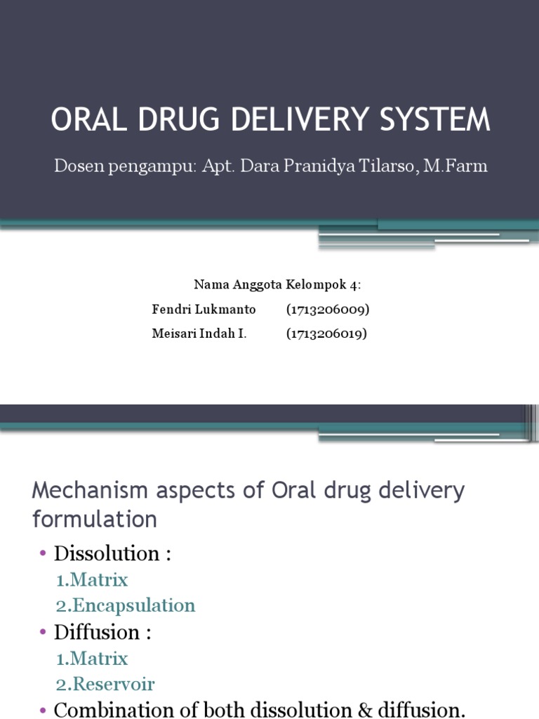 Oral Drug Delivery System PDF