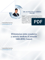 Diferencias Entre Coautoría y Autoría Mediata (Casación 1426-2018, Cusco)