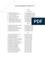 Lista de PETAS Realizados