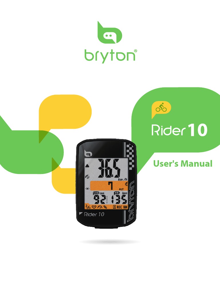 Fahrrad Navigationsgerte Bryton Rider 10E Fahrradcomputer  GPS,  Herzfrequenz, Trittfrequenz, Geschwindigkeit