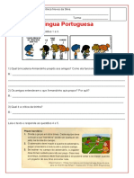 Avaliação Língua Portuguesa