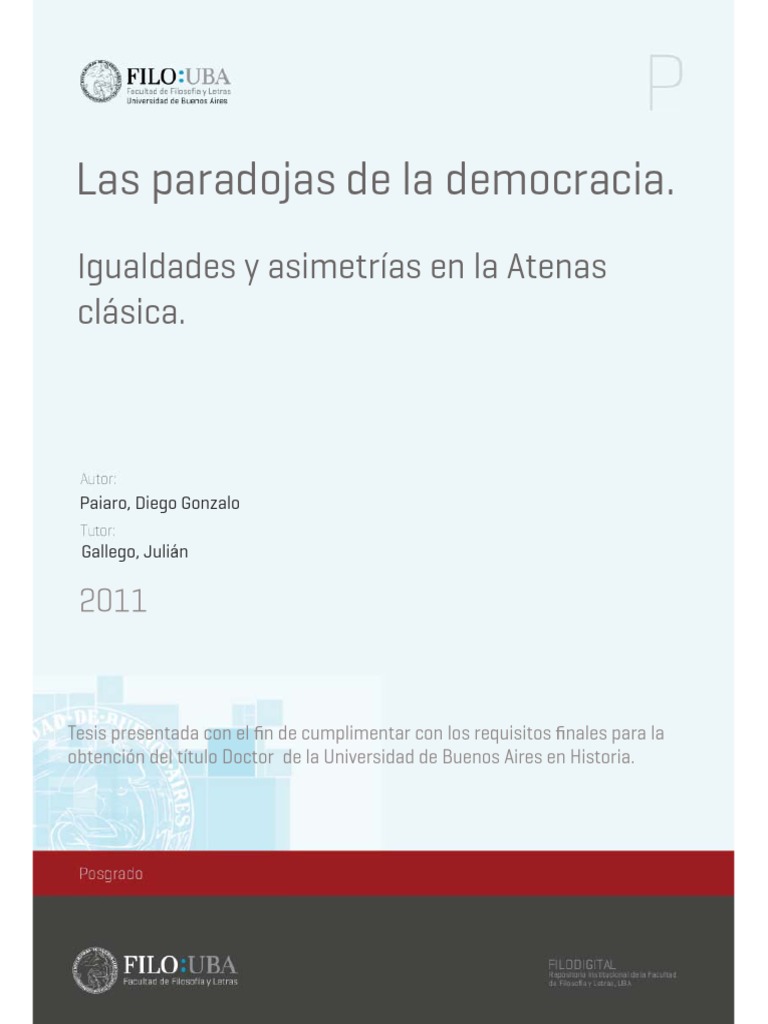 PAIARO D - Las Paradojas de La Democracia. Igualdades y Asimetrias en ...