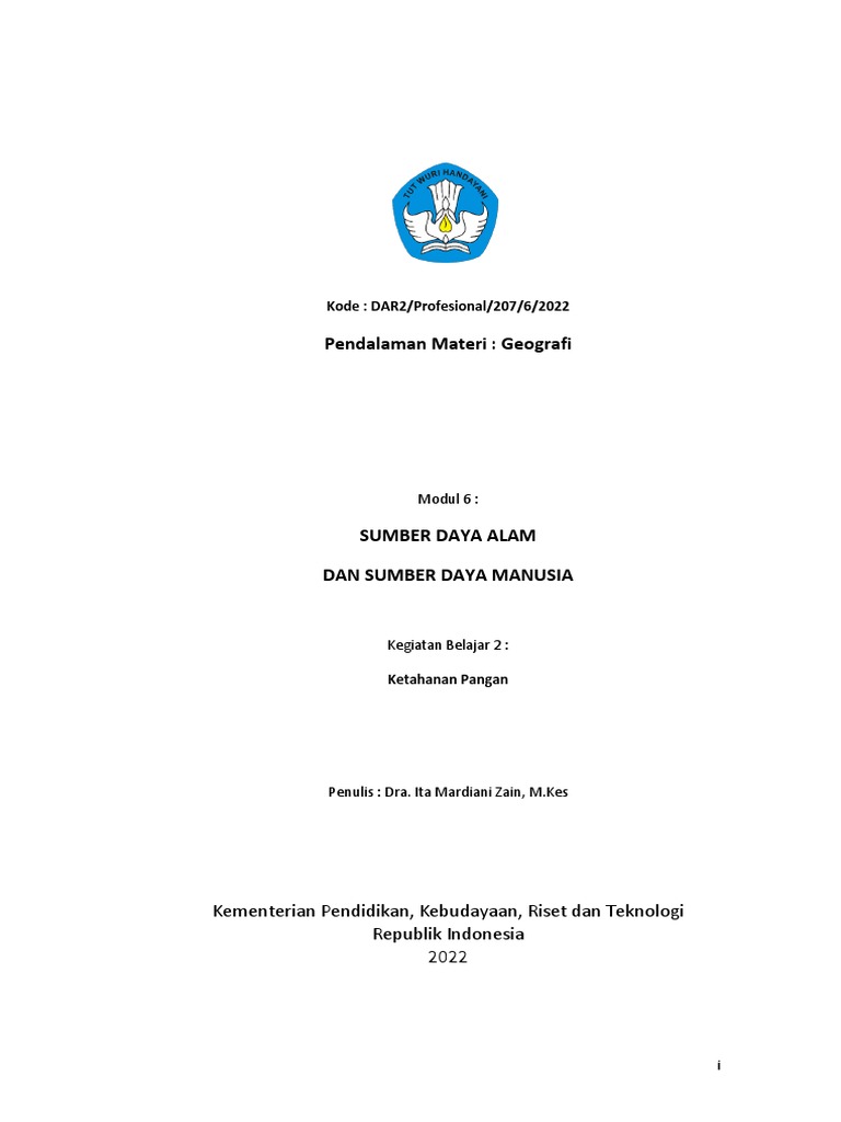Revisi Modul 6 KB 2. Ketahanan Pangan - 1 Juli 2022 | PDF