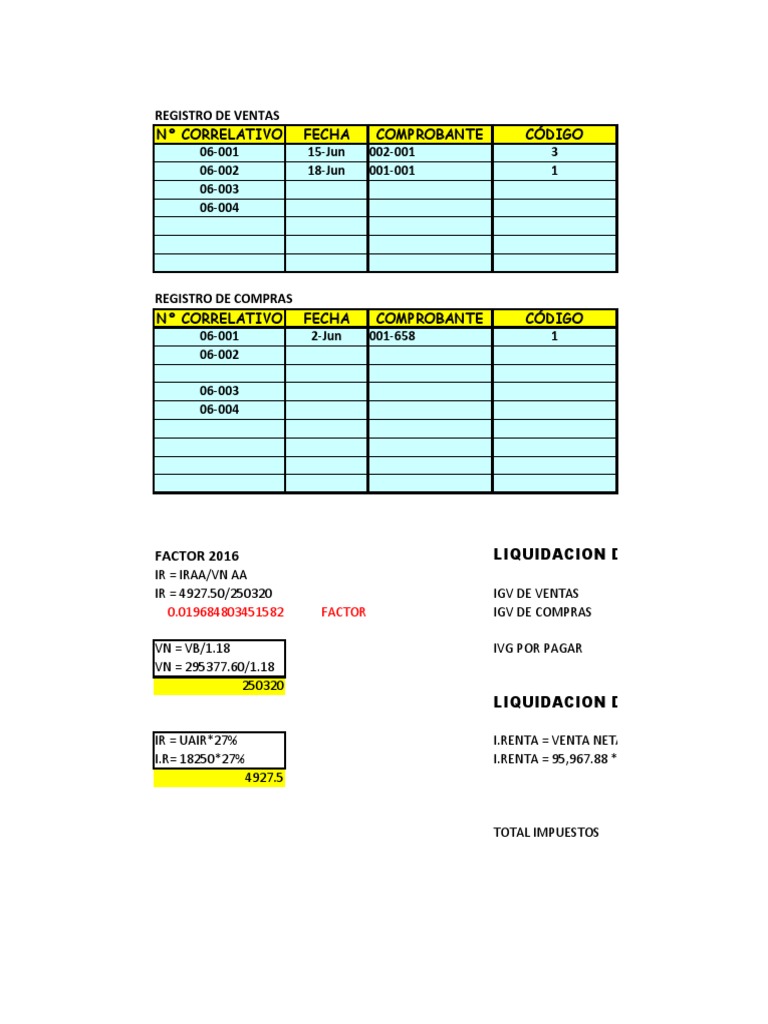 Registro de Ventas y Compras Contables | PDF | Servicios financieros ...