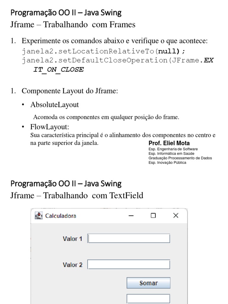 POO2 - Aula 02 | PDF | Java (linguagem de programação) | Programas