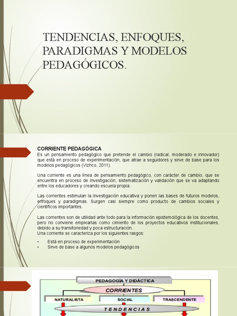 Tendencias, Enfoques, Paradigmas y Modelos Pedagógicos | PDF | Plan de ...