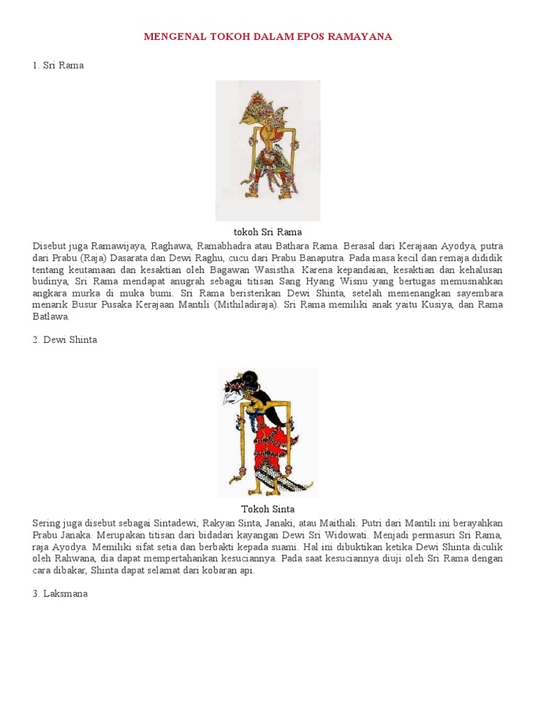 Tokoh Utama dalam Epos Ramayana | PDF | Agama & Spiritualitas