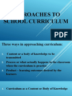 Approaches To School Curriculum