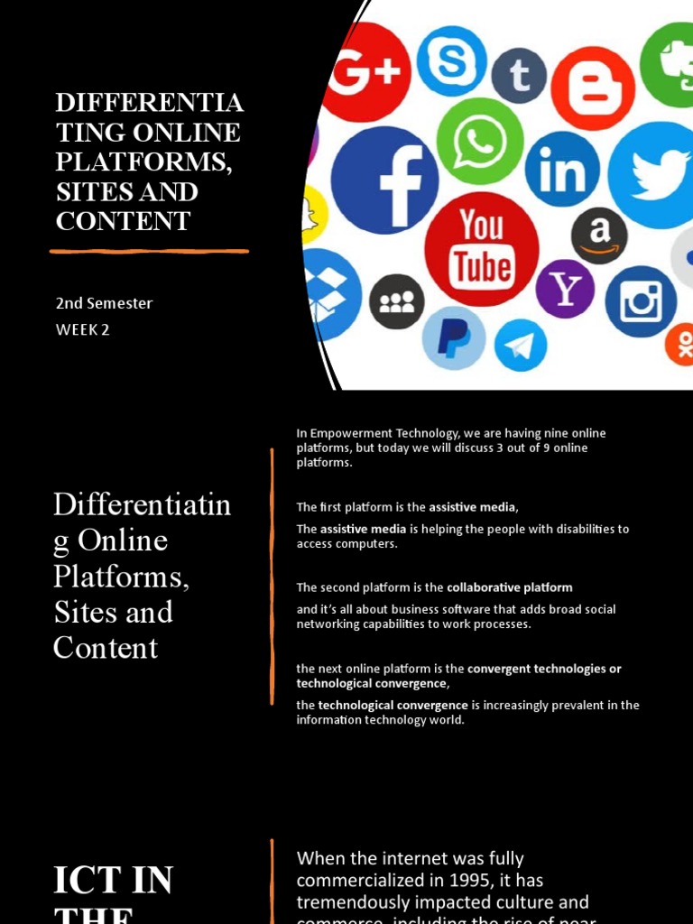 Differentiating Online Platforms, Sites and Content Week 2 PDF