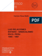 Balbi 1988 Las Relaciones Estado Sindicalismo en El Perc3ba 1985 1987