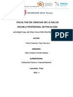 Informe Final de Prácticas Pre Profesionales PPP1 - Paly Francisco Flores Huamani