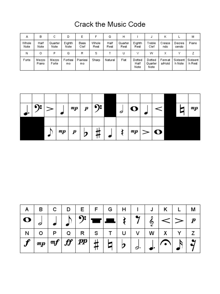 Crack The Music Code Activity | PDF